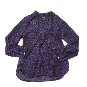 Ann Taylor leopard ruffle blouse